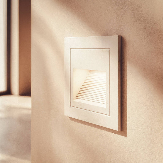 Baliza Exterior LED 3W Empotrable Aluminio Pared Cuadrado Olite II