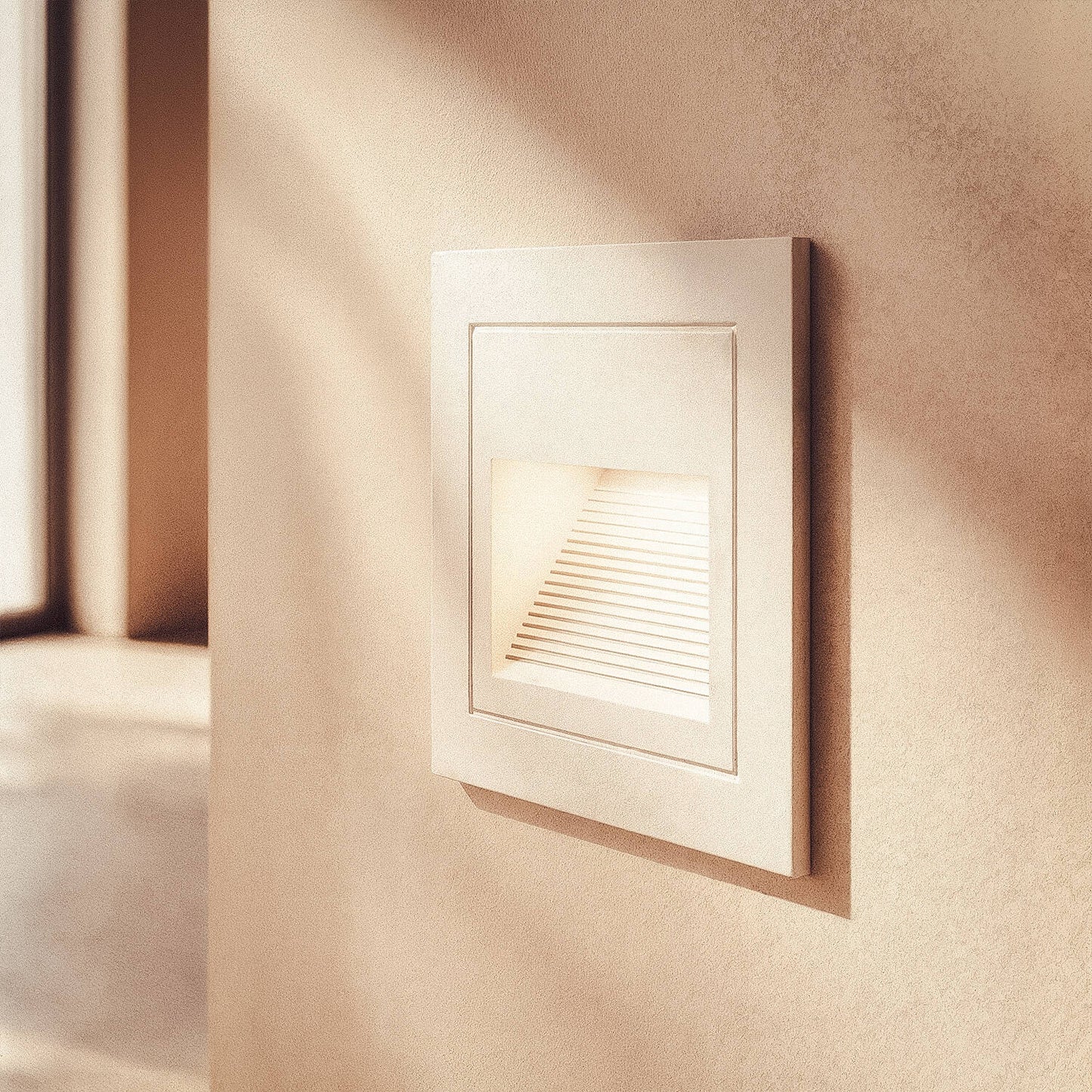 Baliza Exterior LED 3W Empotrable Aluminio Pared Cuadrado Olite II