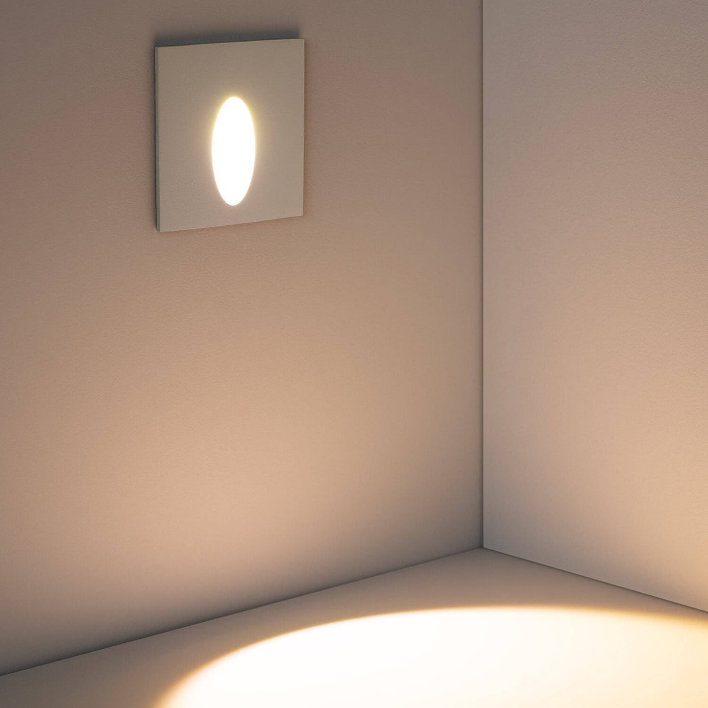 Baliza Exterior LED 3W Empotrable Pared Cuadrado Oval Adam