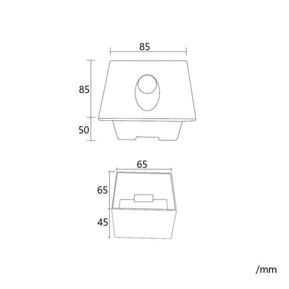 Baliza Exterior LED 3W Empotrable Pared Cuadrado Oval Adam