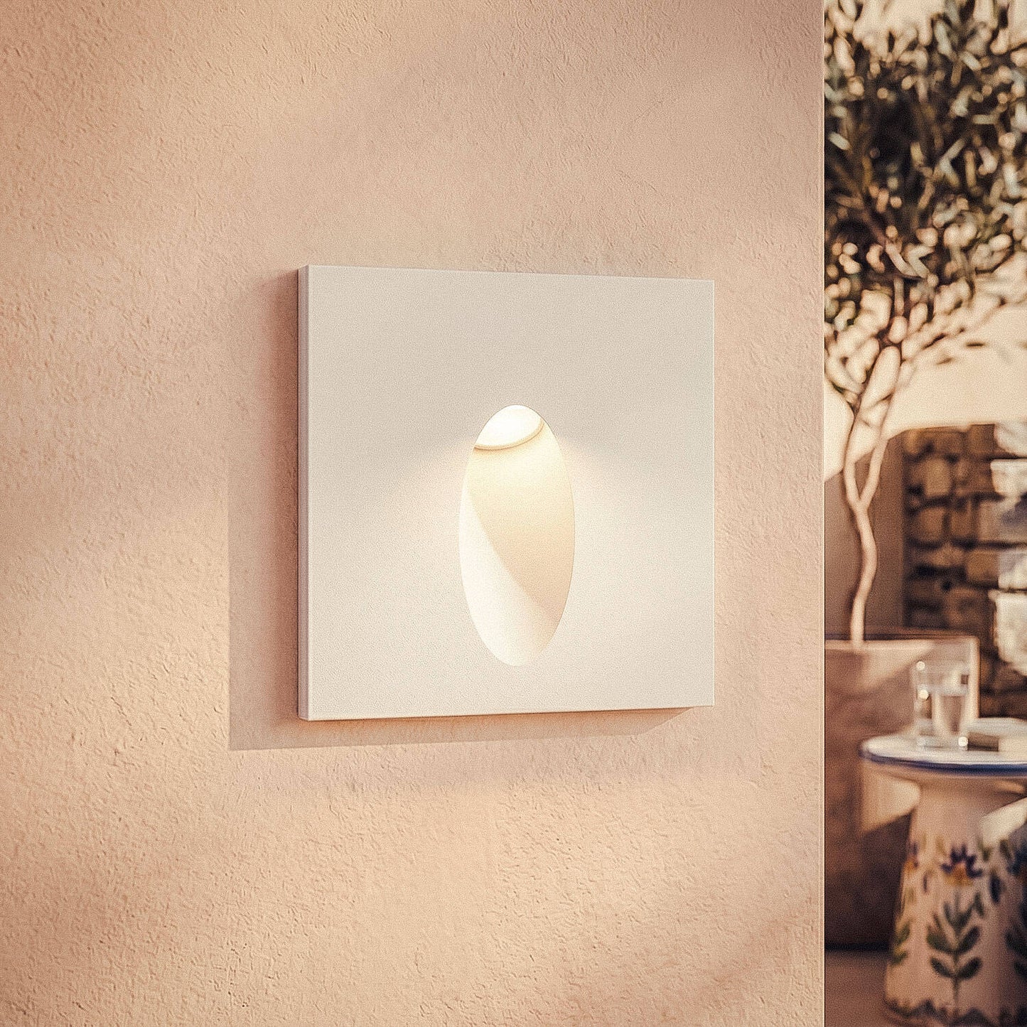 Baliza Exterior LED 3W Empotrable Pared Cuadrado Aluminio Adam