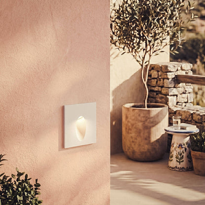 Baliza Exterior LED 3W Empotrable Pared Cuadrado Aluminio Adam