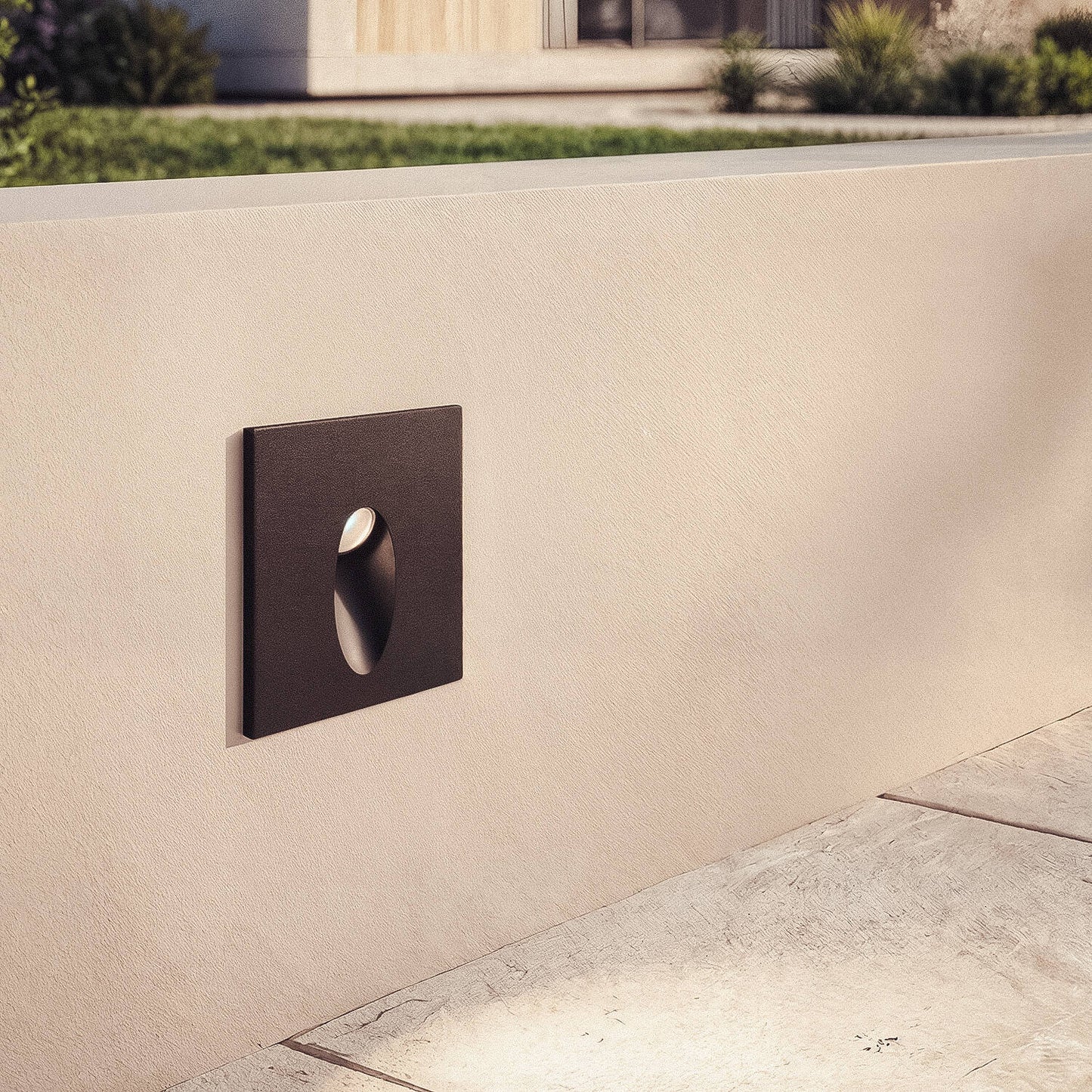 Baliza Exterior LED 3W Empotrable Pared Cuadrado Aluminio Adam