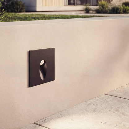 Baliza Exterior LED 3W Empotrable Pared Cuadrado Aluminio Adam