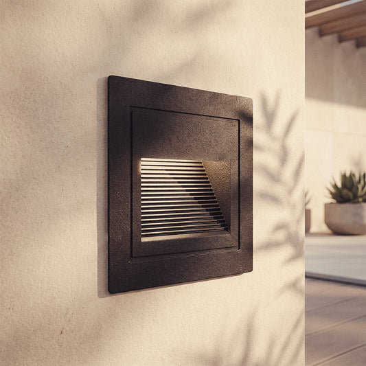 Baliza Exterior LED 3W Empotrable Pared Cuadrado Aluminio Olite