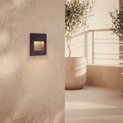 Baliza Exterior LED 3W Empotrable Pared Cuadrado Aluminio Olite