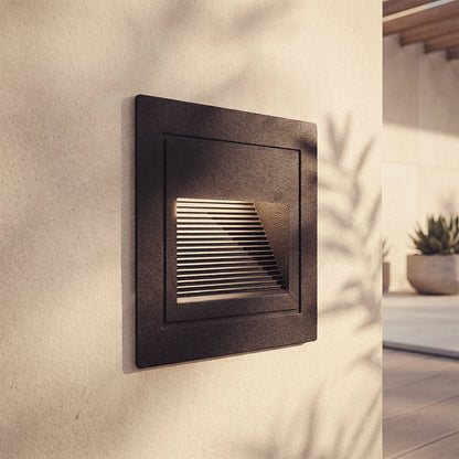 Baliza Exterior LED 3W Empotrable Pared Cuadrado Aluminio Olite