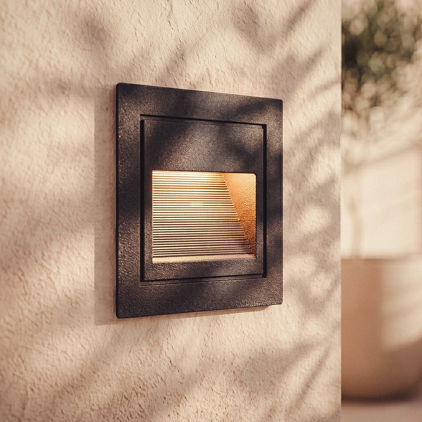 Baliza Exterior LED 3W Empotrable Pared Cuadrado Aluminio Olite