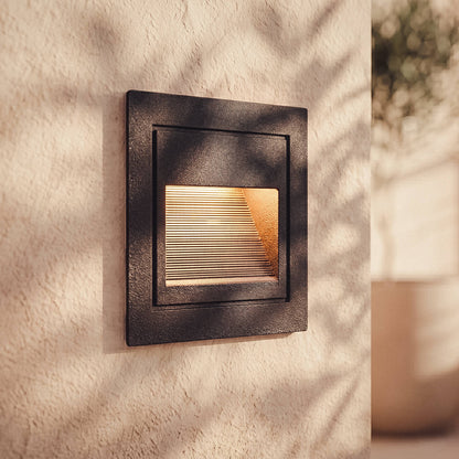 Baliza Exterior LED 3W Empotrable Pared Cuadrado Aluminio Olite