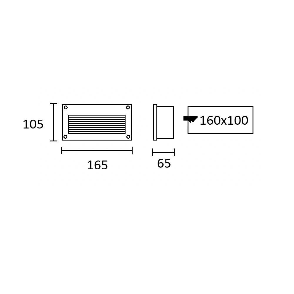 Baliza Exterior LED 3W Empotrable Pared Gris Mystic