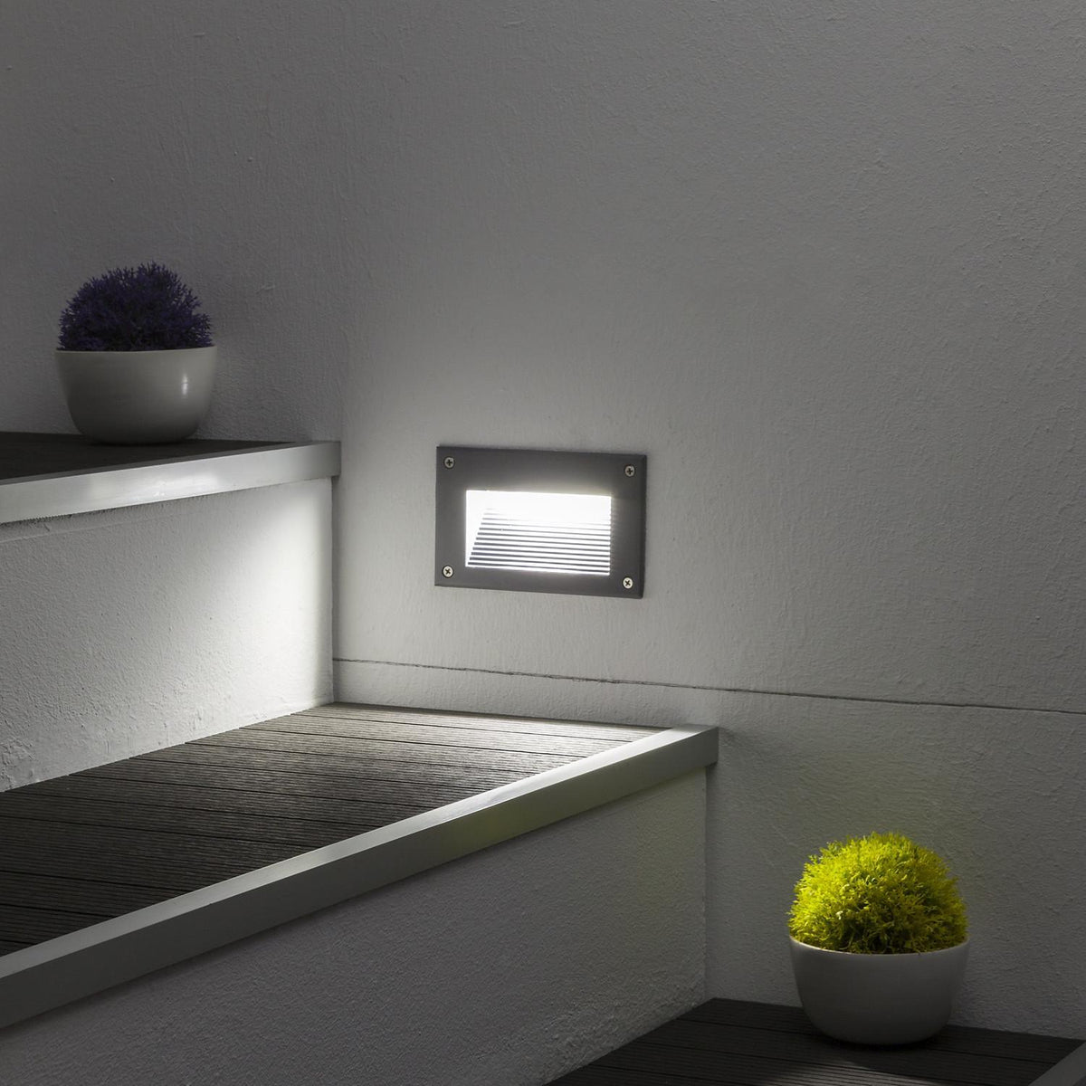 Baliza Exterior LED 3W Empotrable Pared Gris Mystic