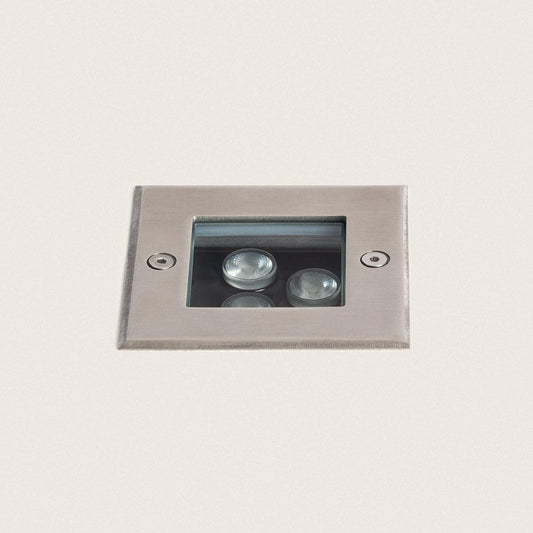 Foco Exterior LED 3W Empotrable Suelo Cuadrado Utopia
