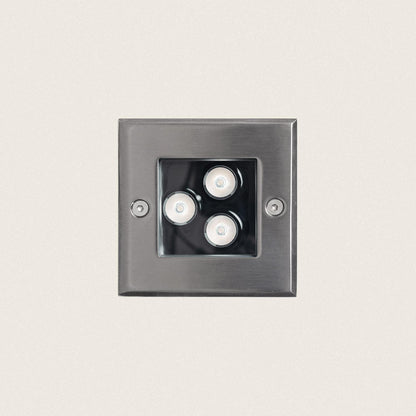 Foco Exterior LED 3W Empotrable Suelo Cuadrado Utopia