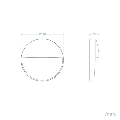 Baliza Exterior LED 3W Superficie Circular Jade