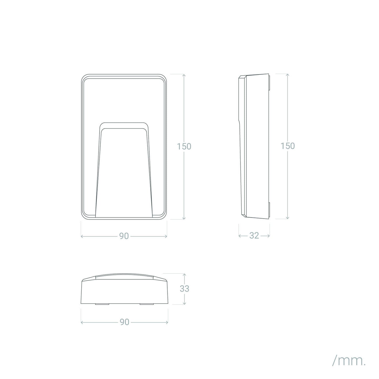 Baliza Exterior LED 3W Superficie Pared Rectangular Nilsa