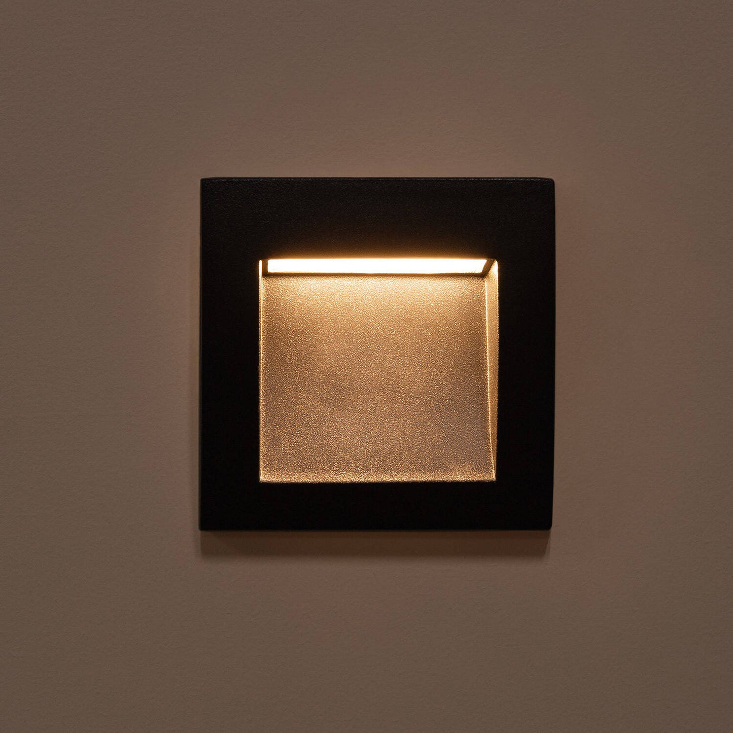 Baliza Exterior LED 4W Empotrable Aluminio Pared Cuadrado Negro Leif