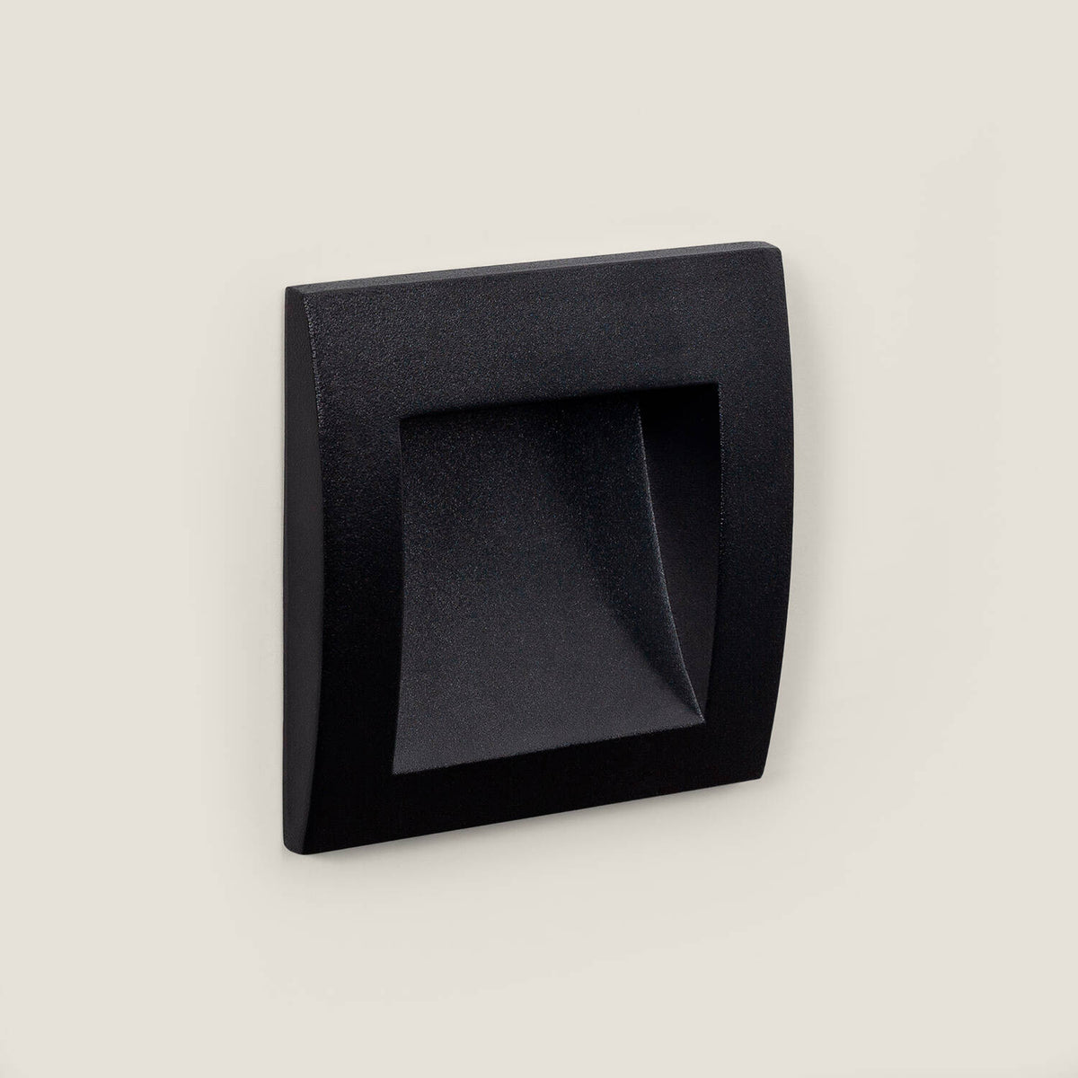 Baliza Exterior LED 4W Empotrable Aluminio Pared Cuadrado Negro Leif