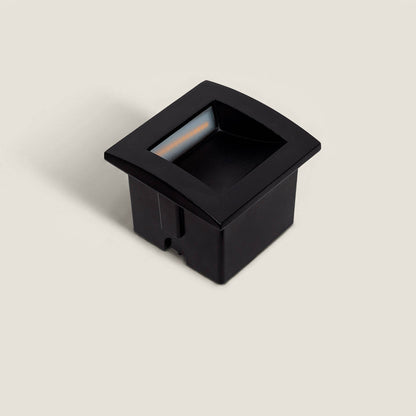 Baliza Exterior LED 4W Empotrable Aluminio Pared Cuadrado Negro Leif