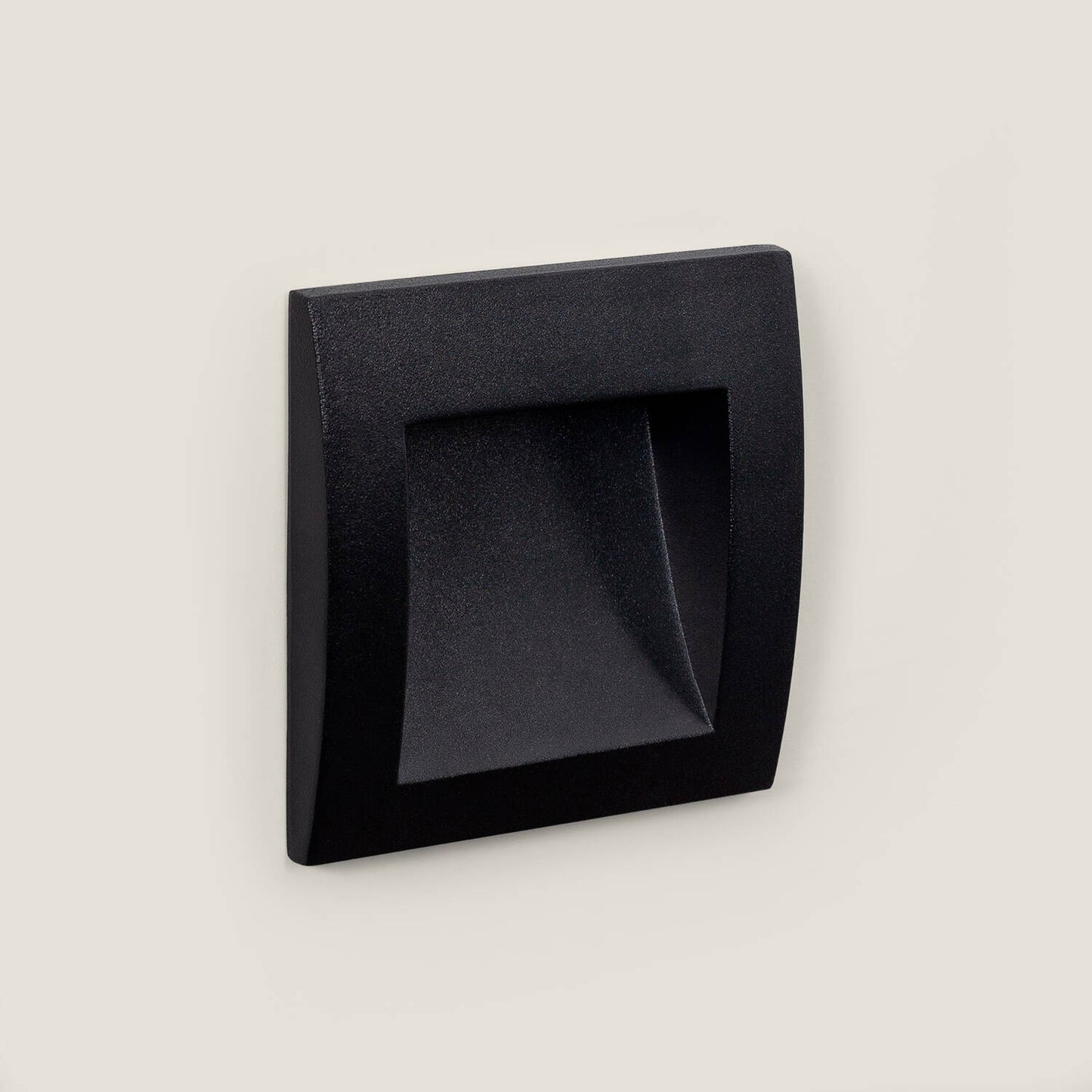 Baliza Exterior LED 4W Empotrable Aluminio Pared Cuadrado Negro Leif