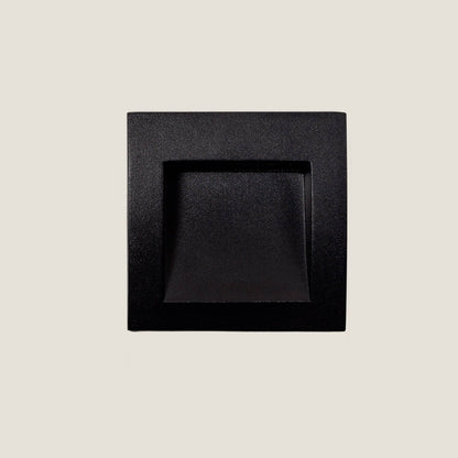 Baliza Exterior LED 4W Empotrable Aluminio Pared Cuadrado Negro Leif
