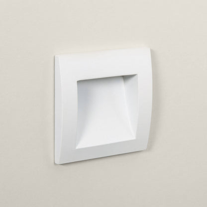 Baliza Exterior LED 4W Empotrable Pared Cuadrado Aluminio Blanco Leif