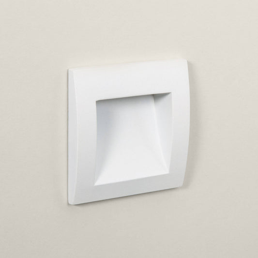 Baliza Exterior LED 4W Empotrable Pared Cuadrado Aluminio Blanco Leif