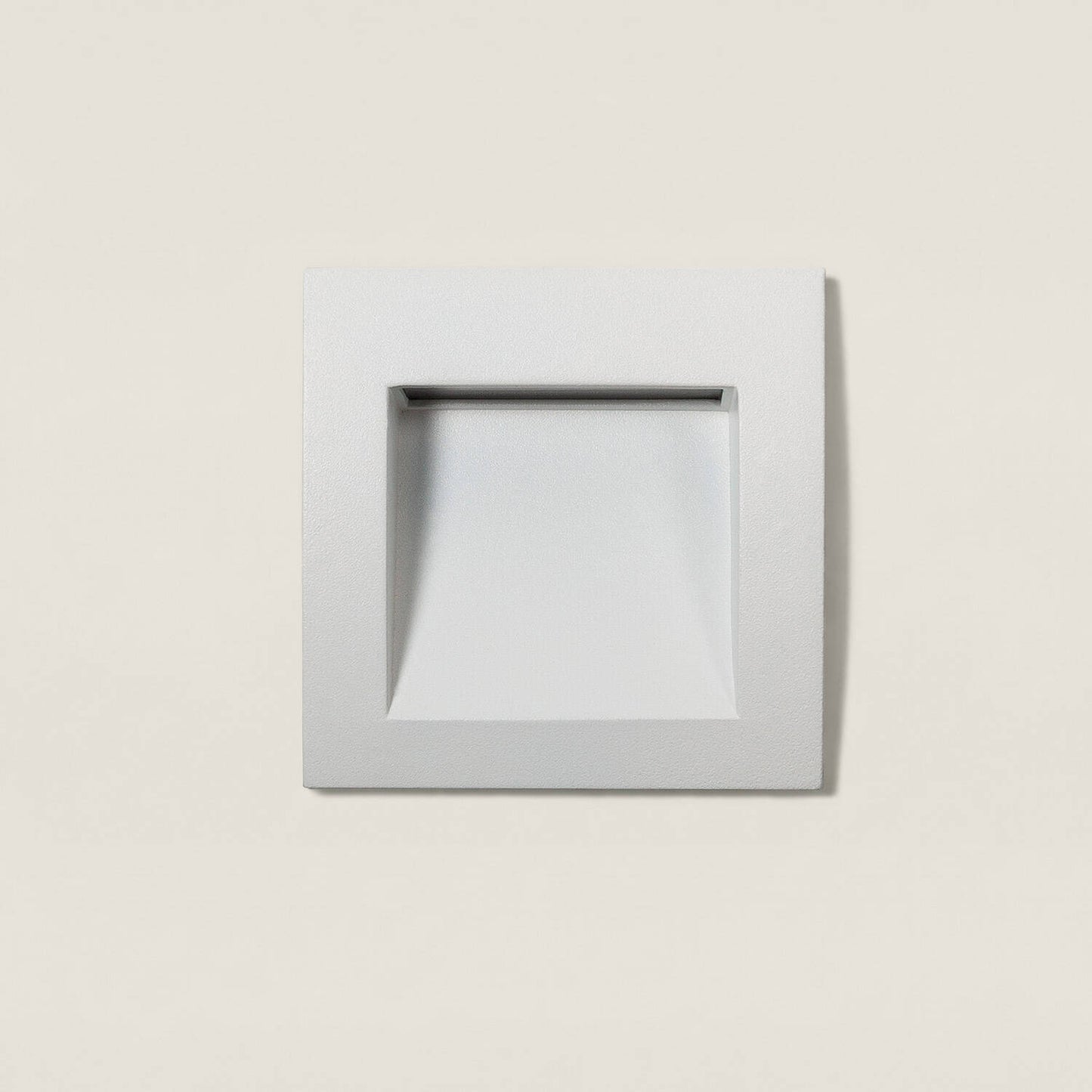 Baliza Exterior LED 4W Empotrable Pared Cuadrado Aluminio Blanco Leif