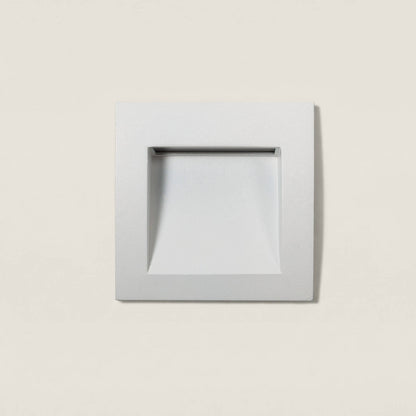 Baliza Exterior LED 4W Empotrable Pared Cuadrado Aluminio Blanco Leif