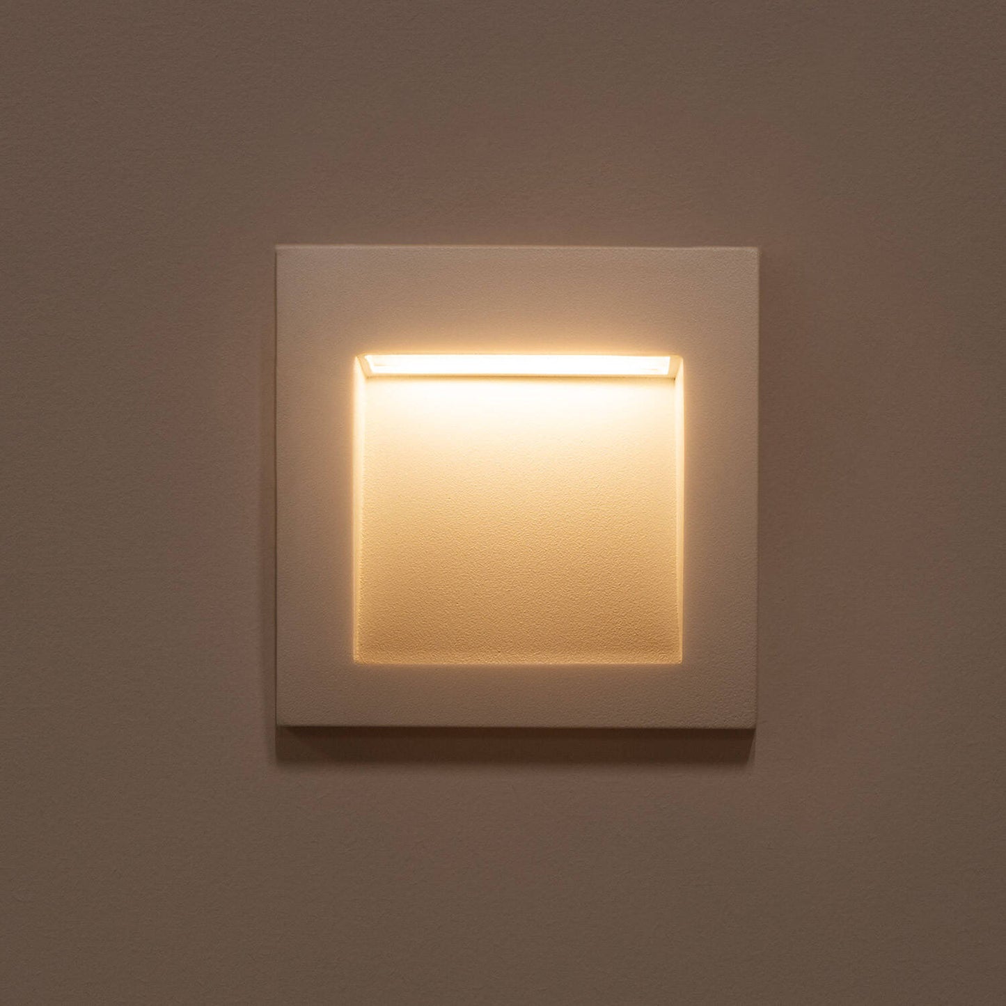 Baliza Exterior LED 4W Empotrable Pared Cuadrado Aluminio Blanco Leif