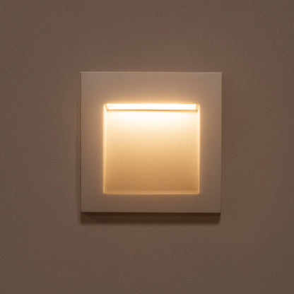 Baliza Exterior LED 4W Empotrable Pared Cuadrado Aluminio Blanco Leif