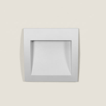 Baliza Exterior LED 4W Empotrable Pared Cuadrado Aluminio Blanco Natt