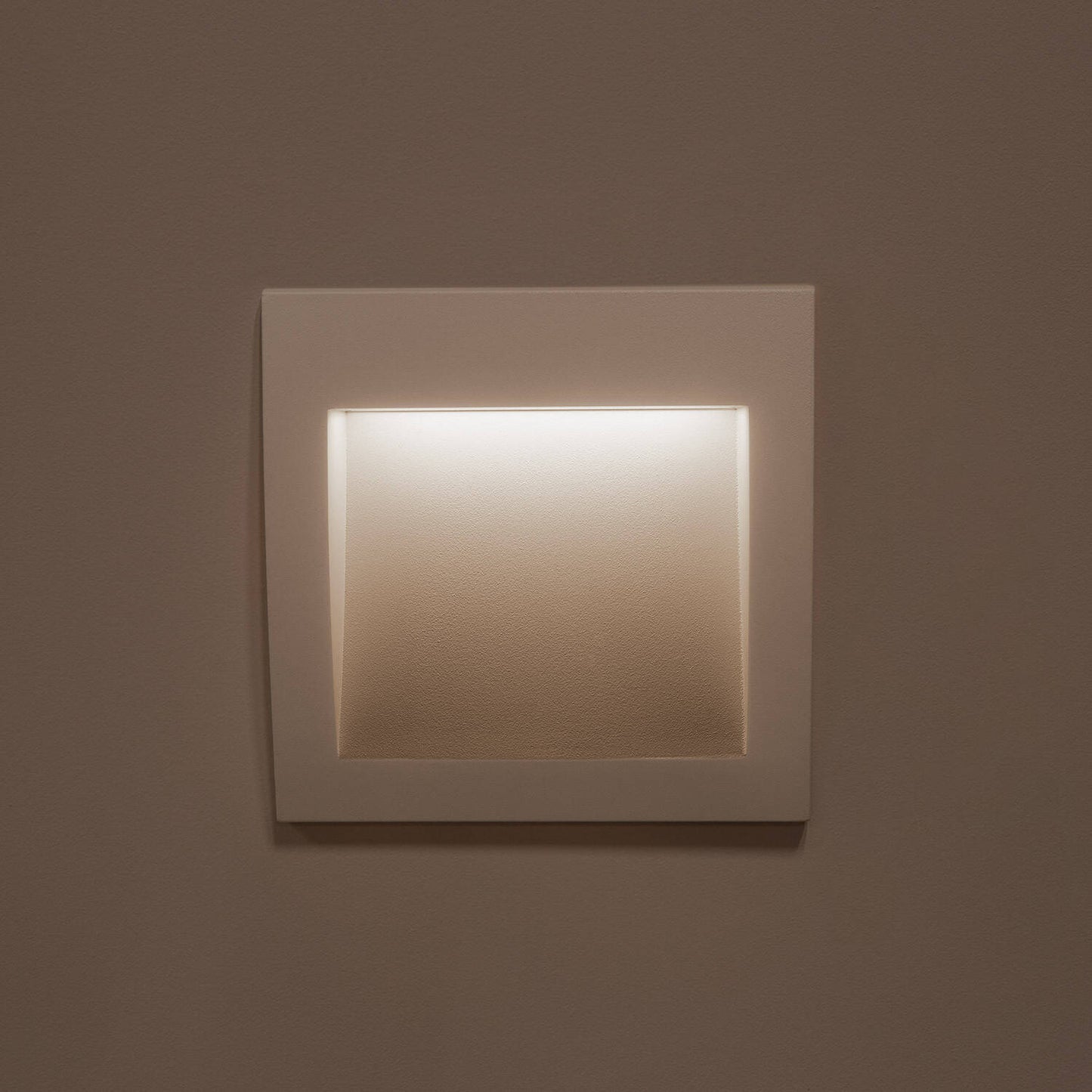 Baliza Exterior LED 4W Empotrable Pared Cuadrado Aluminio Blanco Natt