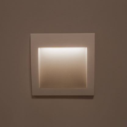 Baliza Exterior LED 4W Empotrable Pared Cuadrado Aluminio Blanco Natt
