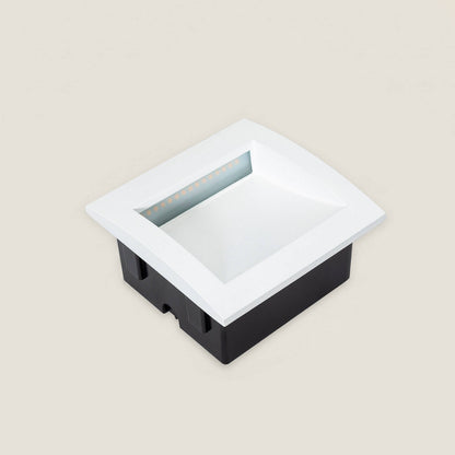 Baliza Exterior LED 4W Empotrable Pared Cuadrado Aluminio Blanco Natt