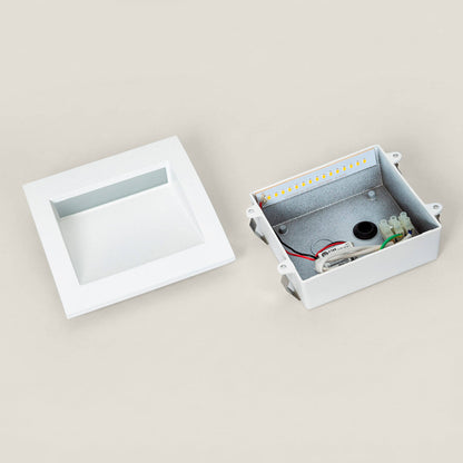 Baliza Exterior LED 4W Empotrable Pared Cuadrado Aluminio Blanco Natt