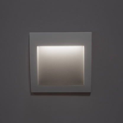 Baliza Exterior LED 4W Empotrable Pared Cuadrado Aluminio Blanco Natt