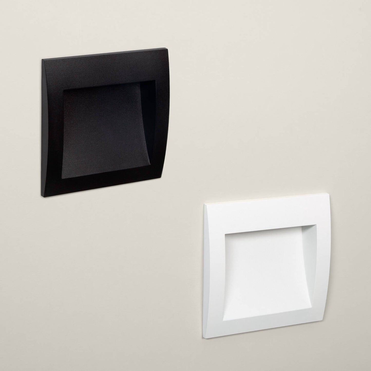 Baliza Exterior LED 4W Empotrable Pared Cuadrado Aluminio Blanco Natt