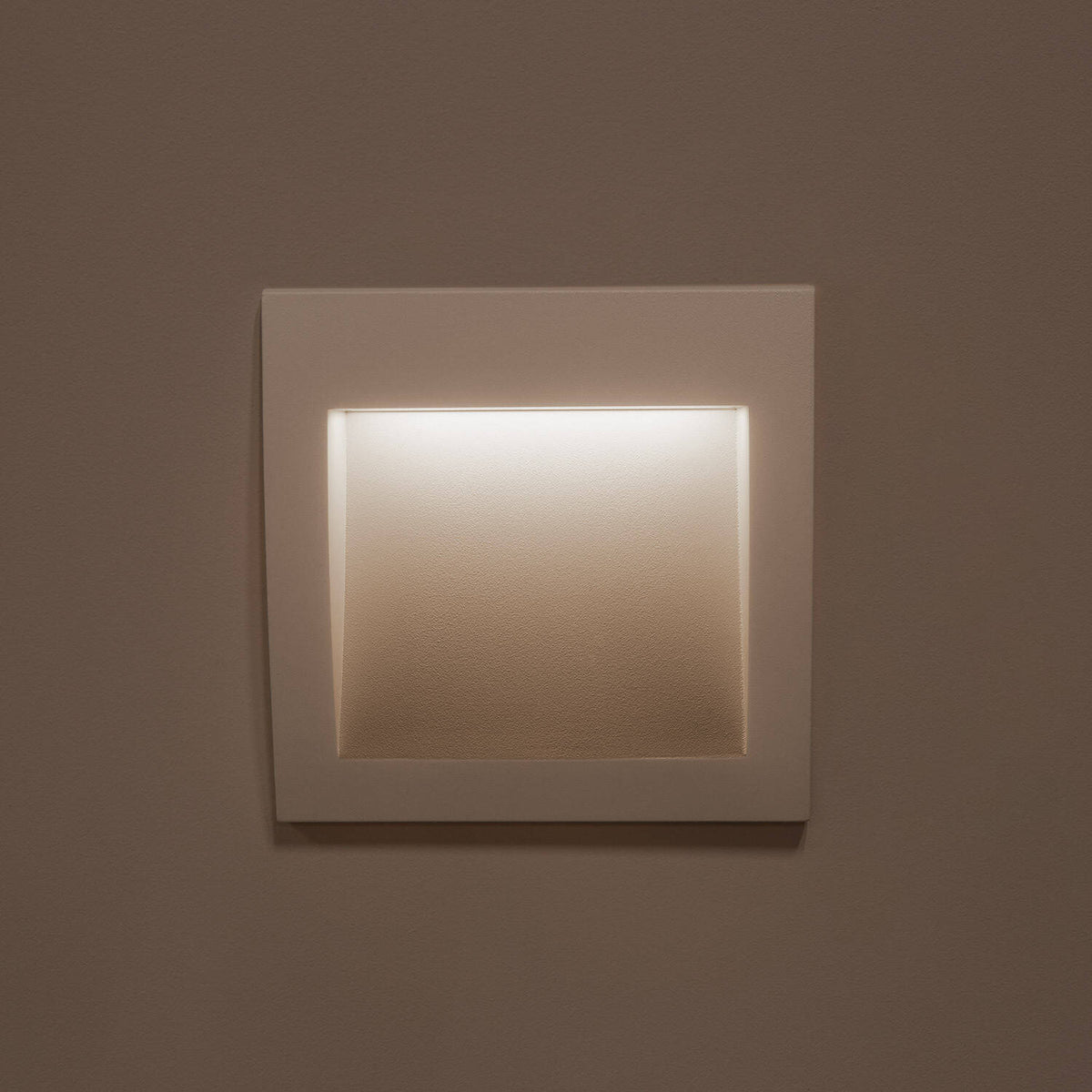 Baliza Exterior LED 4W Empotrable Pared Cuadrado Aluminio Blanco Natt