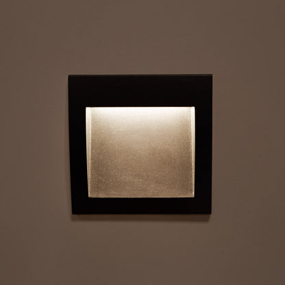 Baliza Exterior LED 4W Empotrable Pared Cuadrado Aluminio Negro Natt
