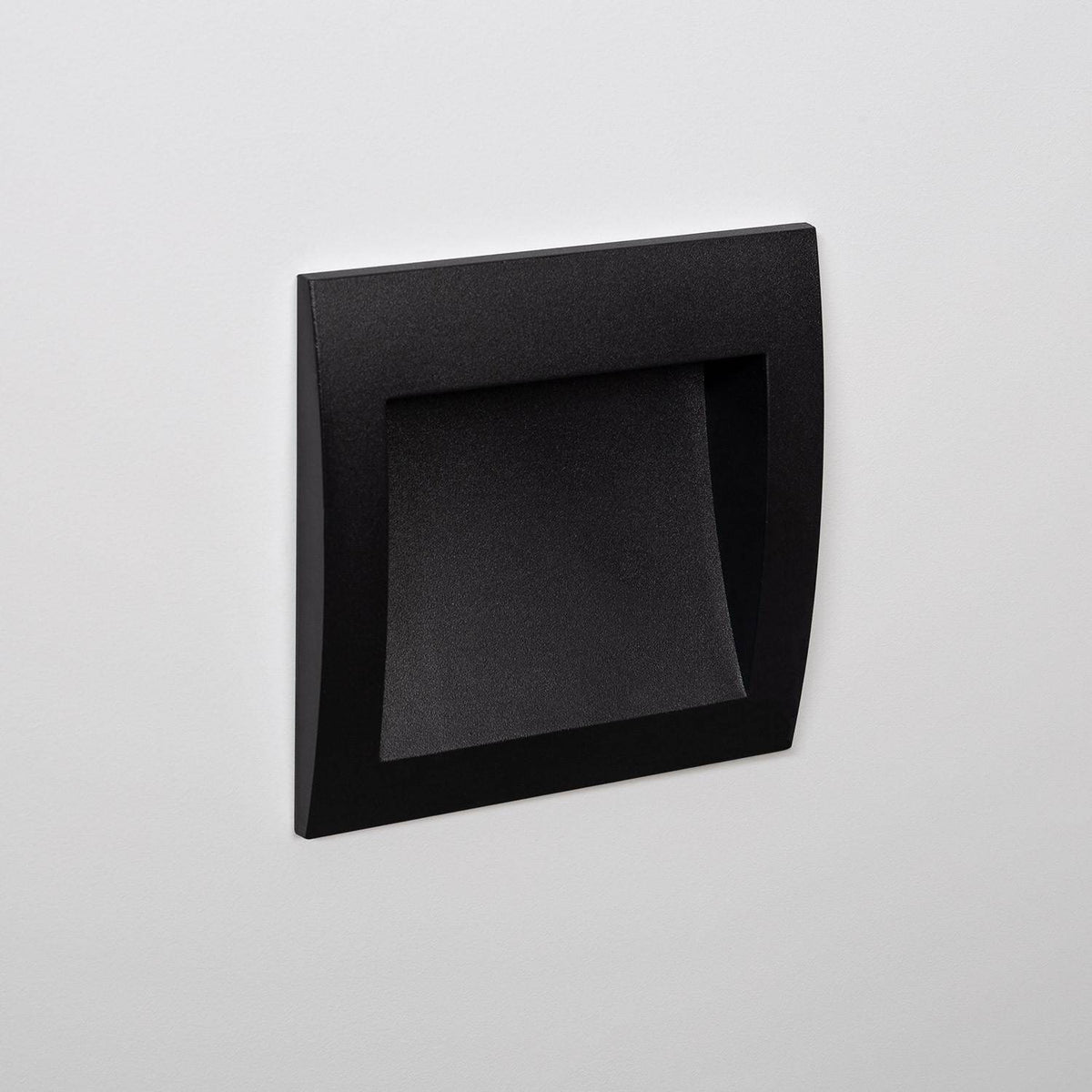 Baliza Exterior LED 4W Empotrable Pared Cuadrado Aluminio Negro Natt