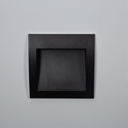Baliza Exterior LED 4W Empotrable Pared Cuadrado Aluminio Negro Natt