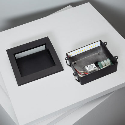 Baliza Exterior LED 4W Empotrable Pared Cuadrado Aluminio Negro Natt