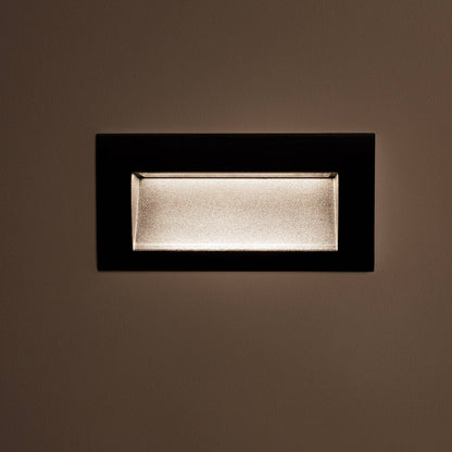 Baliza Exterior LED 4W Empotrable Pared Rectangular Aluminio y Cristal Edulis