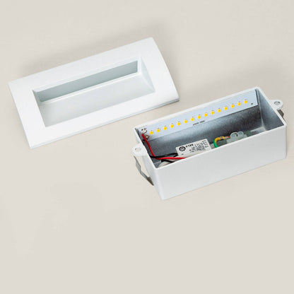 Baliza Exterior LED 4W Empotrable Pared Rectangular Aluminio y Cristal Edulis