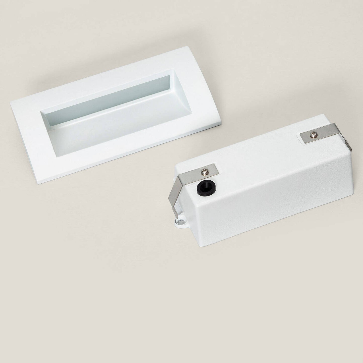 Baliza Exterior LED 4W Empotrable Pared Rectangular Aluminio y Cristal Edulis