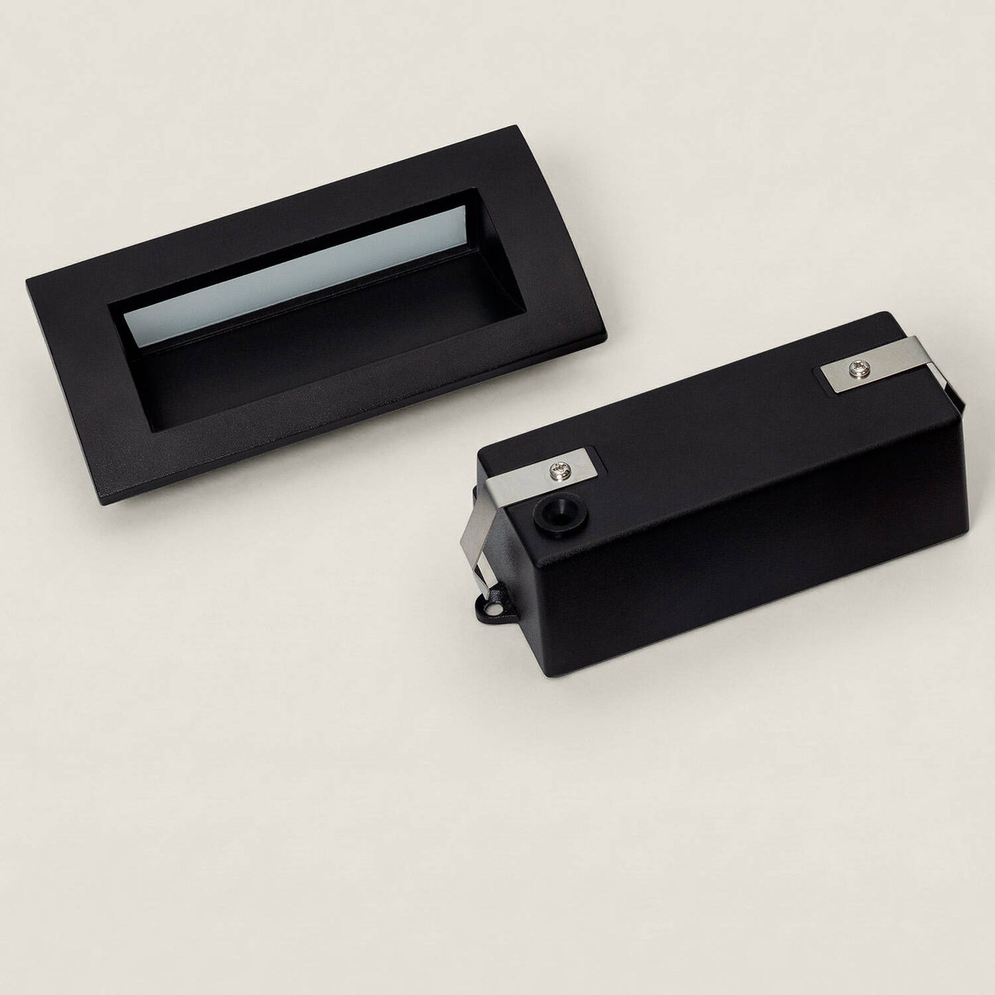 Baliza Exterior LED 4W Empotrable Pared Rectangular Aluminio y Cristal Edulis