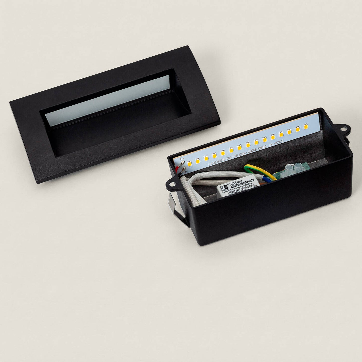 Baliza Exterior LED 4W Empotrable Pared Rectangular Aluminio y Cristal Edulis
