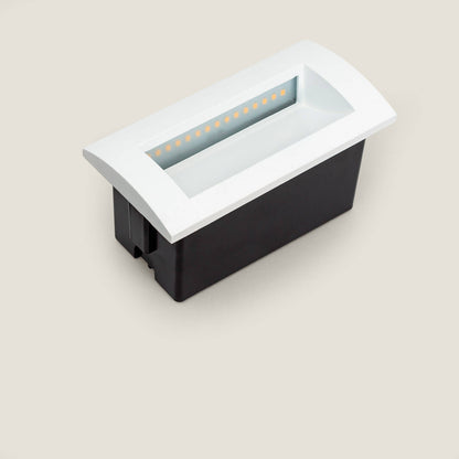 Baliza Exterior LED 4W Empotrable Pared Rectangular Aluminio y Cristal Edulis