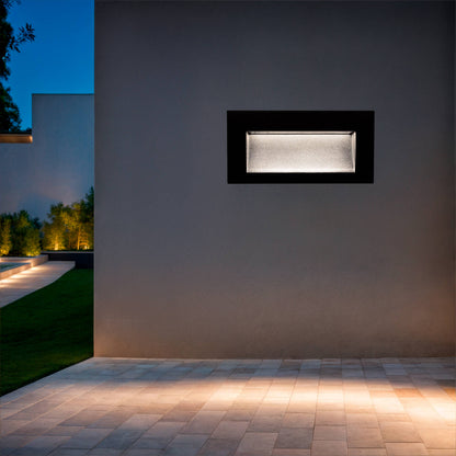 Baliza Exterior LED 4W Empotrable Pared Rectangular Aluminio y Cristal Edulis