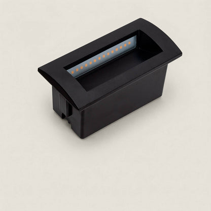 Baliza Exterior LED 4W Empotrable Pared Rectangular Aluminio y Cristal Edulis